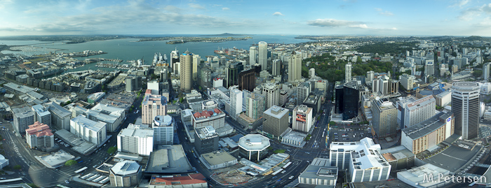 Blick vom Skytower auf Downtown - Auckland