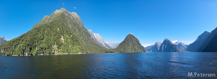 Sinbad Gully, Mitre Peak, The Elephant, The Lion, Harrison Cove und Mt. Pembroke - Milford Sound