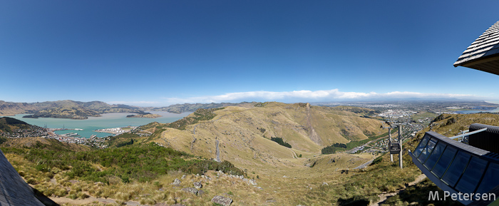 Blick auf Lyttelton und Christchurch - Christchurch Gondola