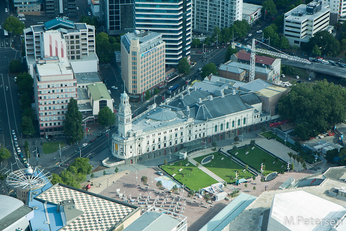 Blick vom Skytower auf die Town Hall - Auckland