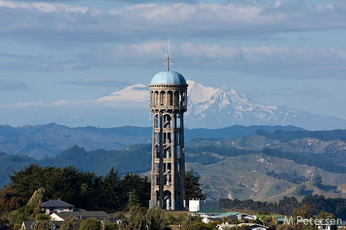 Blick vom Memorial Tower auf den  Mt. Ruapehu - Wanganui