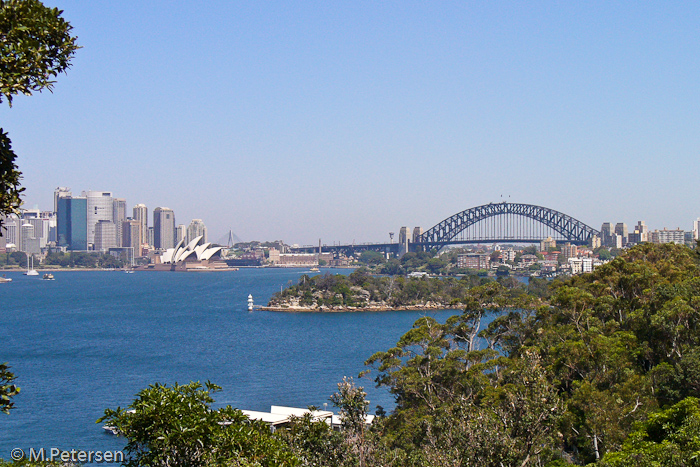 Blick vom Taronga Zoo auf die Oper und Harbour Bridge - Sydney