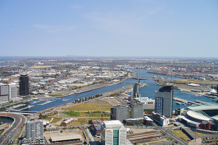 Blick von den Rialto Towers auf den Hafen - Melbourne