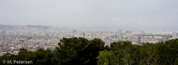 Blick vom Montjuïc auf Barcelona