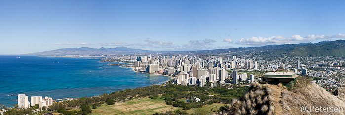 Blick vom Diamond Head auf Honolulu - Oahu