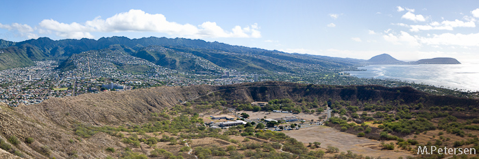 Blick vom Diamond Head auf den Diamond Head Krater - Oahu