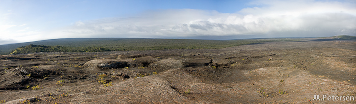 Blick vom Mauna Ulu zum Puu Huluhulu (links) und Puuoo (rechts), Volcanoes Nationalpark - Big Island