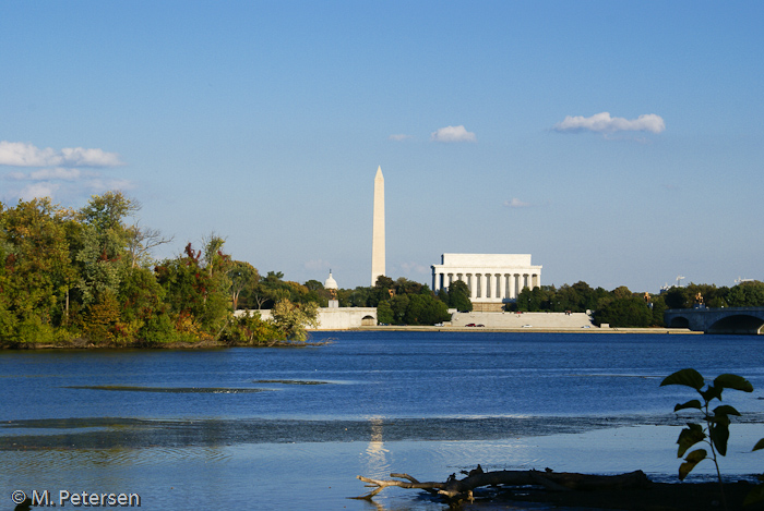 Lincoln Memorial, Washington Monument und Arlington Memorial 
Bridge - Washington